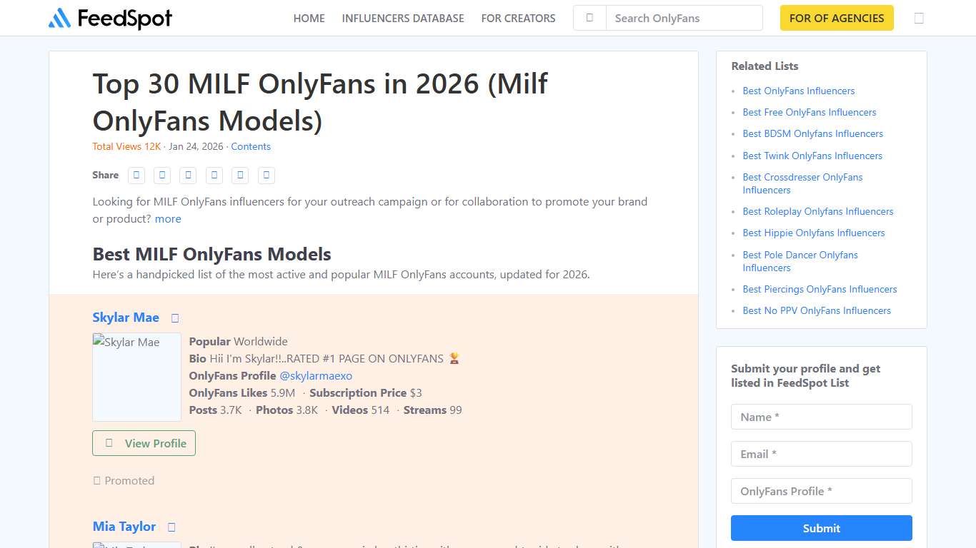 Top 30 MILF OnlyFans in 2026 (Milf OnlyFans Models)